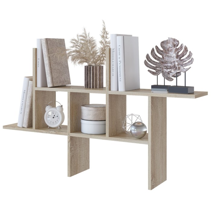 Полка настенная открытая, 1139×196×677 мм, цвет дуб сонома - Фото 1