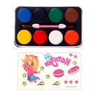 Грим для лица и тела 8 цветов, аппликатор, тату «Весёлая девчонка» - Фото 6