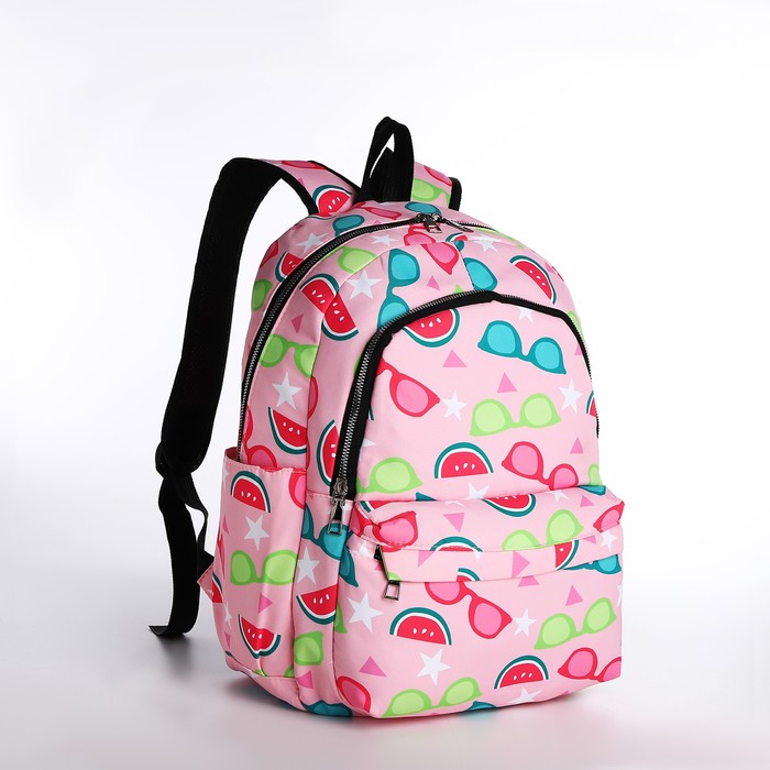 Рюкзак на молнии, цвет розовый - фото 10203606