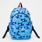 Рюкзак детский на молнии, цвет голубой - фото 9654954
