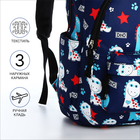 Набор рюкзак школьный из текстиля, сумка-шопер, цвет синий - фото 25469424