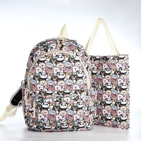 Набор рюкзак молодёжный из текстиля, сумка-шопер, цвет розовый