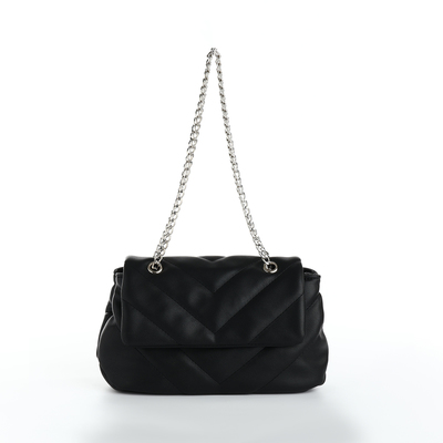 Сумка женская на клапане, цвет чёрный