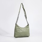 Сумка-багет на молнии, цвет зелёный - фото 21538956