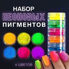 Пигмент для ногтей, набор 6 баночек, 3 гр, разноцветный - фото 9655196