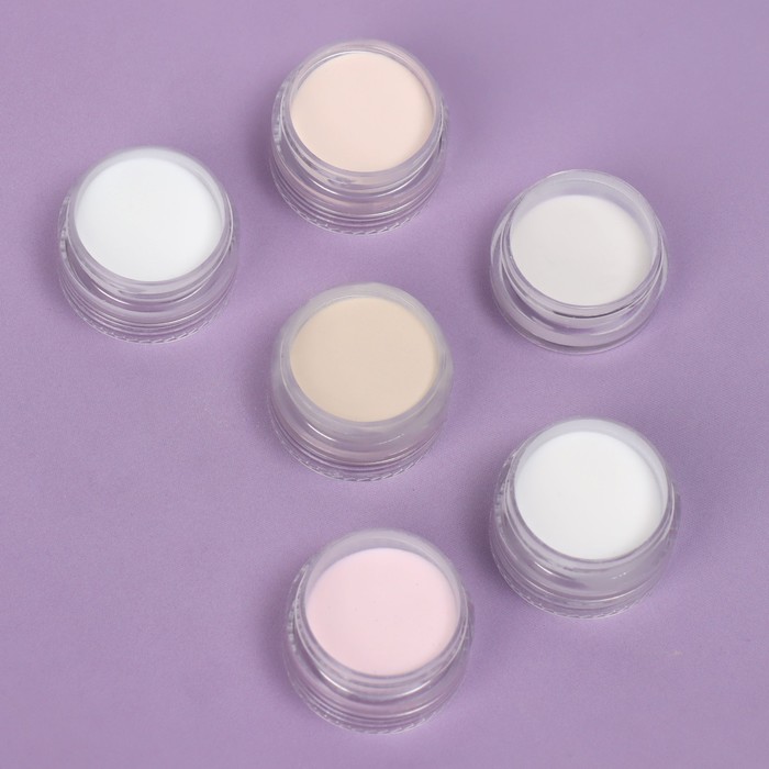 Акриловая пудра для ногтей, камуфлирующая, 6 шт, 3 гр, разноцветная 27070