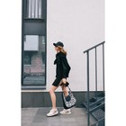 Сумка женская на молнии, цвет чёрный/белый - фото 38936985