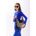 Сумка женская на молнии, цвет чёрный/белый - фото 21539074