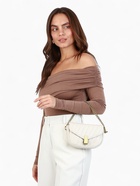 Сумка женская мессенджер на клапане, 18×5×12 см, белая  (артикул 7611068)  большой выбор товаров оптом и в розницу по низким ценам с доставкой