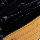 Сумка-мессенджер на клапане, цвет чёрный/жёлтый - фото 61884826