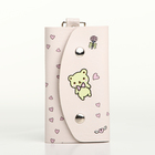 Ключница карманная на кнопках, длина 11 см, 7 карабинов, цвет розовый - Фото 1