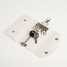 Ключница карманная на кнопках, длина 11 см, 7 карабинов, цвет розовый - Фото 3