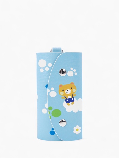 Ключница карманная на кнопках, 7 карабинов, размер 10.8×6.3×2.5 см, голубая