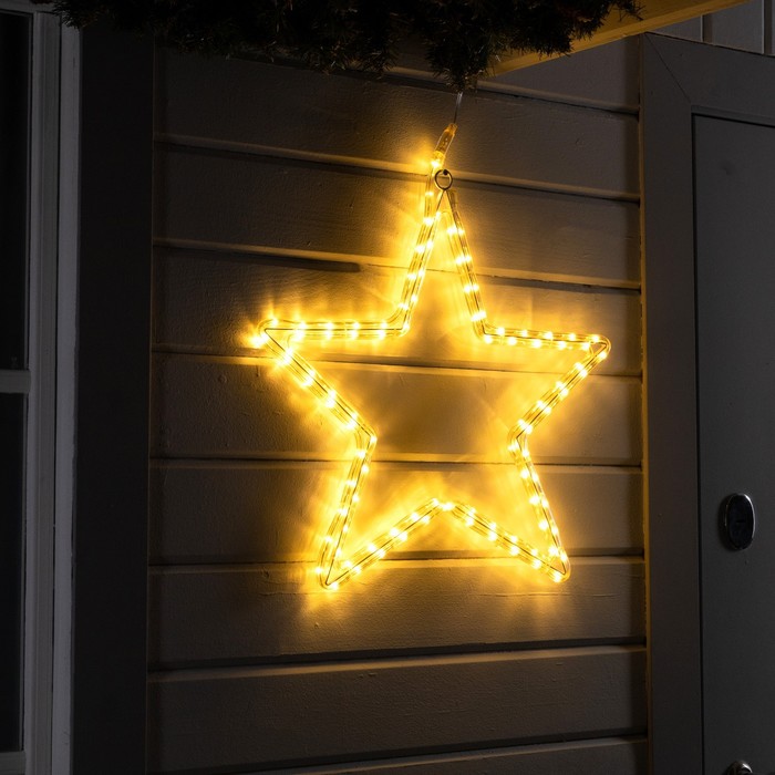 Светодиодная фигура «Звезда», 56 см, дюралайт, 96 LED, 24 В, свечение тёплое белое - фото 1907416314