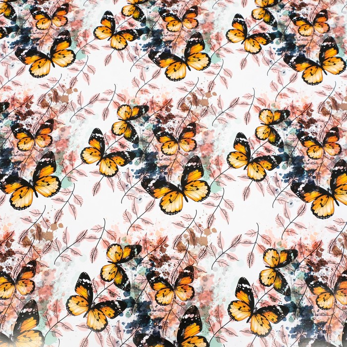 Бумага упаковочная  глянцевая двустороняя "Бабочки", 100 х 70 см - фото 1927875227