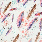 Бумага упаковочная глянцевая, двусторонняя "Перья", рисунок, 100 х 70 см (комплект 10 шт) - фото 25270189