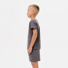 Комплект для мальчика (рубашка, шорты) MINAKU: Cotton Collection, серый, рост 122 см - Фото 4