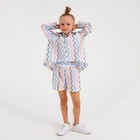 Рубашка для девочки MINAKU: Cotton Collection цвет белый, рост 110 - фото 808843115