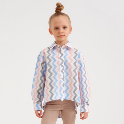 Рубашка для девочки MINAKU: Cotton Collection, белая, рост 116 см