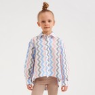 Рубашка для девочки MINAKU: Cotton Collection, белая, рост 128 см - Фото 1