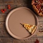 Форма для пиццы Magistro Shiny Diamond, 39×1,5 см, толщина 0,6 мм, антипригарное покрытие, цвет коричневый - фото 4349066