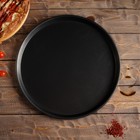 Форма для пиццы Magistro Pizzaiolo, 37×1 см, толщина 0,7 мм, антипригарное покрытие, цвет чёрный - Фото 4