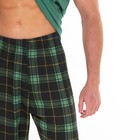 Комплект (футболка/брюки) мужской, цвет зеленый/клетка, размер 48 - Фото 5