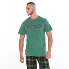 Комплект (футболка/брюки) мужской, цвет зеленый/клетка, размер 50 - Фото 2