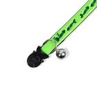 Ошейник кошачий со светоотражающим покрытием «Рыбки», 30×1 см, зелёный - Фото 3