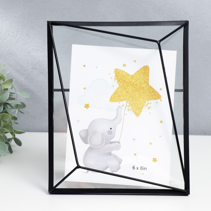 Фоторамка для фото 15×20 см «Лофт. Преломление углов», металл, чёрная, 25×20×5 см - Фото 1