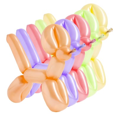 Шар для твистинга латексный 250", макарун, набор 10 шт., цвета МИКС