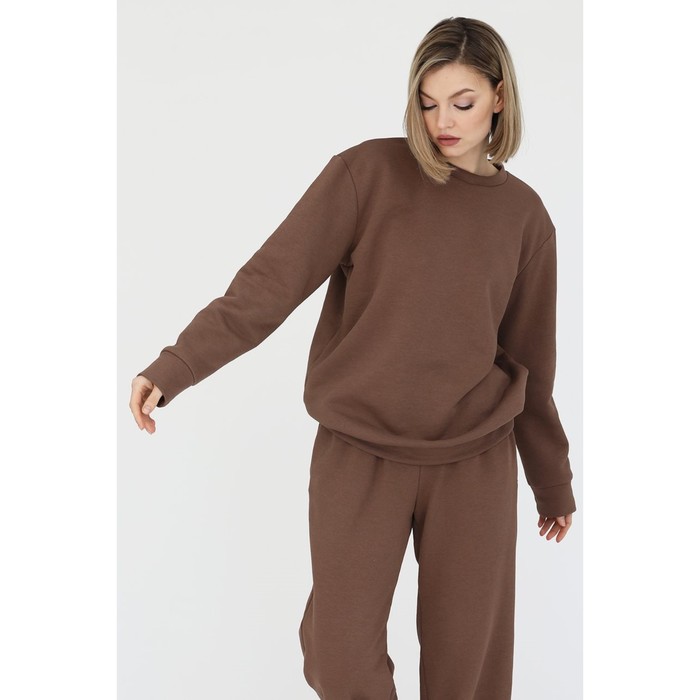 Свитшот женский Looklikecat, размер 42, цвет коричневый - Фото 1