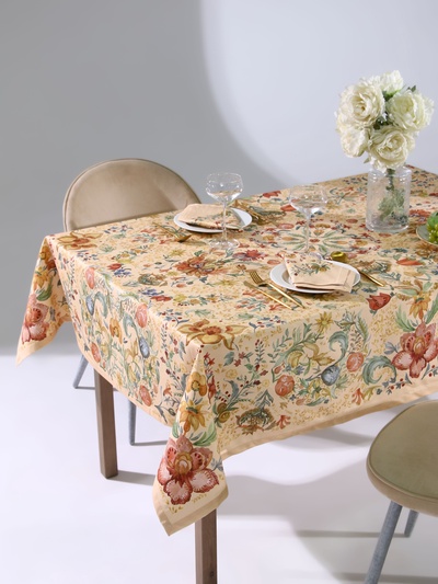 Набор кухонный «Этель» Floral pattern, скатерть 147×184 ±2 см с ГМВО, салфетки 40×40 см - 8 шт.