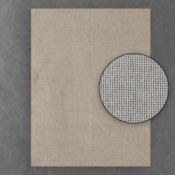 Канва для вышивания льняная, №14, 30 × 40 см, цвет бежевый - Фото 1