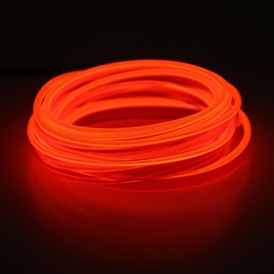 УЦЕНКА Неоновая нить Cartage для подсветки салона, адаптер питания 12 В, 5 м, красный