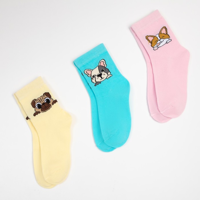 Набор детских носков KAFTAN «Собачки», 3 пары, размер 14-16 - фото 1907416750