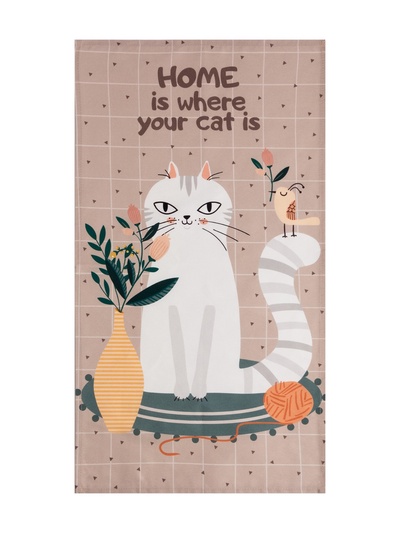 Полотенце «Этель. Белая кошечка», 40×73 см, саржа, 100% хлопок, 190 г/м²