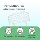 Ограждение декоративное, 34 × 270 см, 6 секций, пластик, белое, «Диадема» - Фото 4