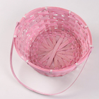 Корзина плетеная, 26х12/30 см, бамбук, сиреневая, розовая, микс - Фото 11
