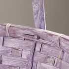 Корзина плетеная, 26х12/30 см, бамбук, сиреневая, розовая, микс - Фото 3