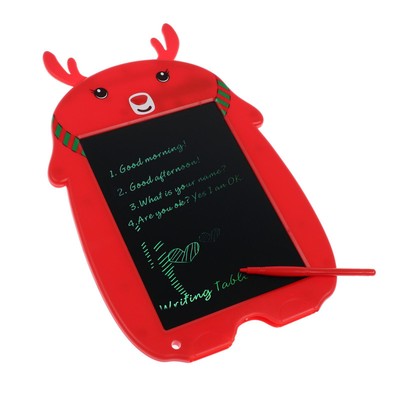 УЦЕНКА Планшет для рисования и заметок LuazON «Олененок», 9", функция блокировки, красный