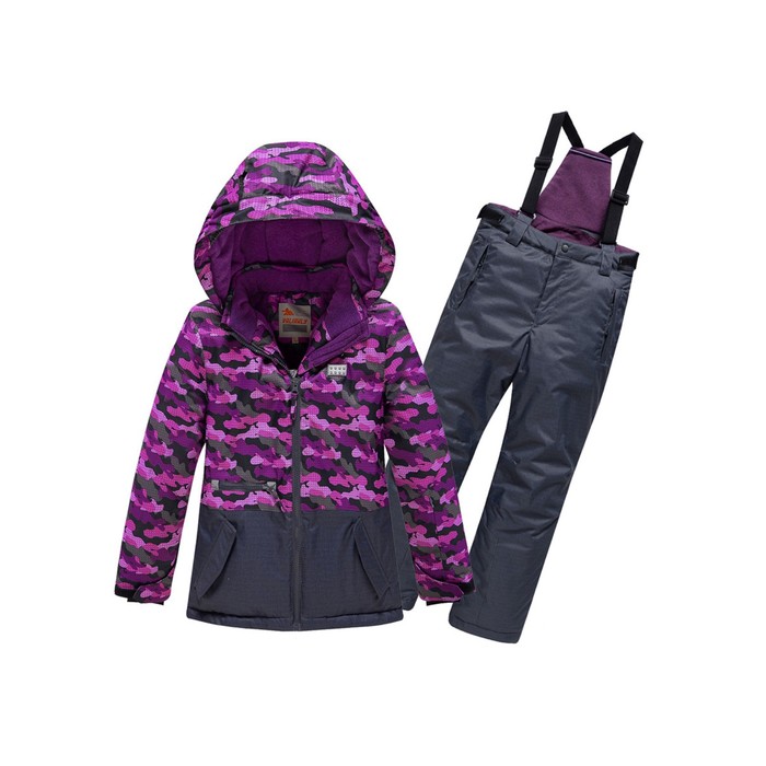 Горнолыжный костюм Valianly для девочки тёмно-фиолетового цвета, рост 110