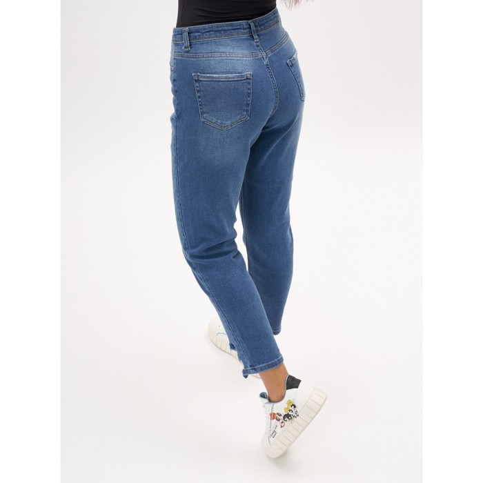 Джинсы женские прямые с высокой талией синего цвета, размер 44 53517