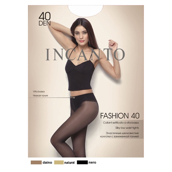 Колготки женские капроновые, INCANTO Fashion 40 ден, цвет чёрный (nero), размер 4