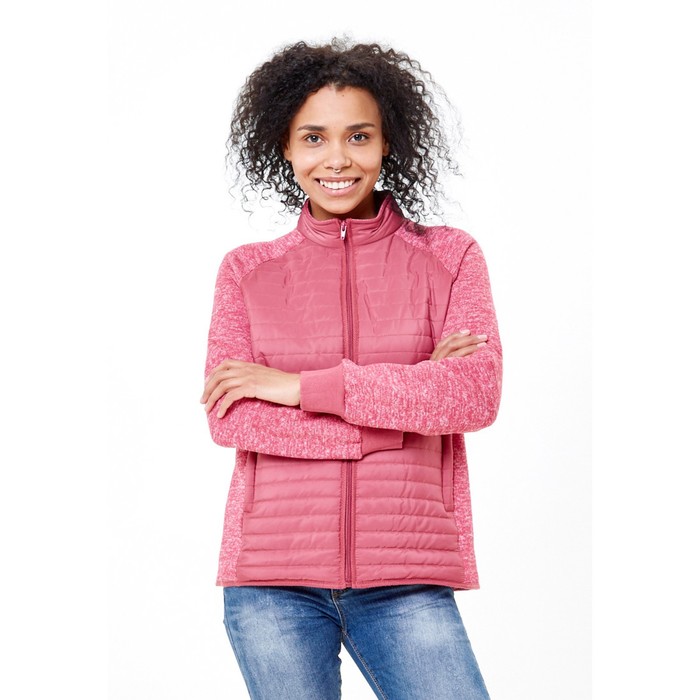 Молодежная стёганная куртка женская розового цвета, размер 44