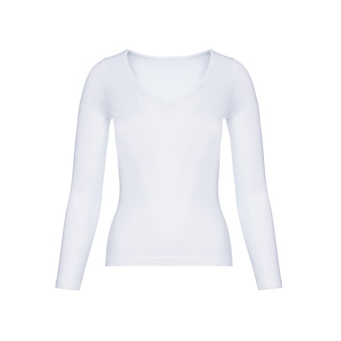 Джемпер женский бесшовный ARTG MAGLIA SCOLLO V MANICA LUNGA (bianco, S/M) - Фото 1