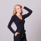 Джемпер женский бесшовный ARTG MAGLIA SCOLLO V MANICA LUNGA (nero, S/M) - Фото 5