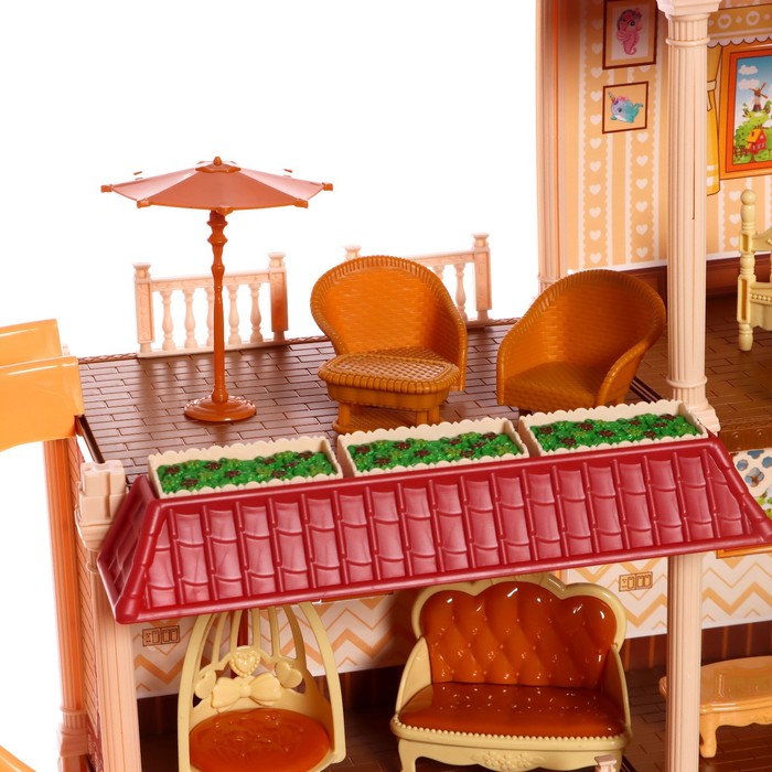 Дом для кукол «Мой милый дом», с куклами 2 шт., 298 деталей, с аксессуарами - фото 1886811993