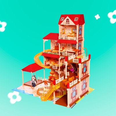 Дом для кукол «Мой милый дом», с куклами 2 шт., 388 деталей, с аксессуарами