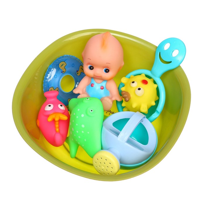 Набор резиновых игрушек для ванны «Игры малыша», с пищалкой, 8 шт, Крошка Я - фото 1897151147